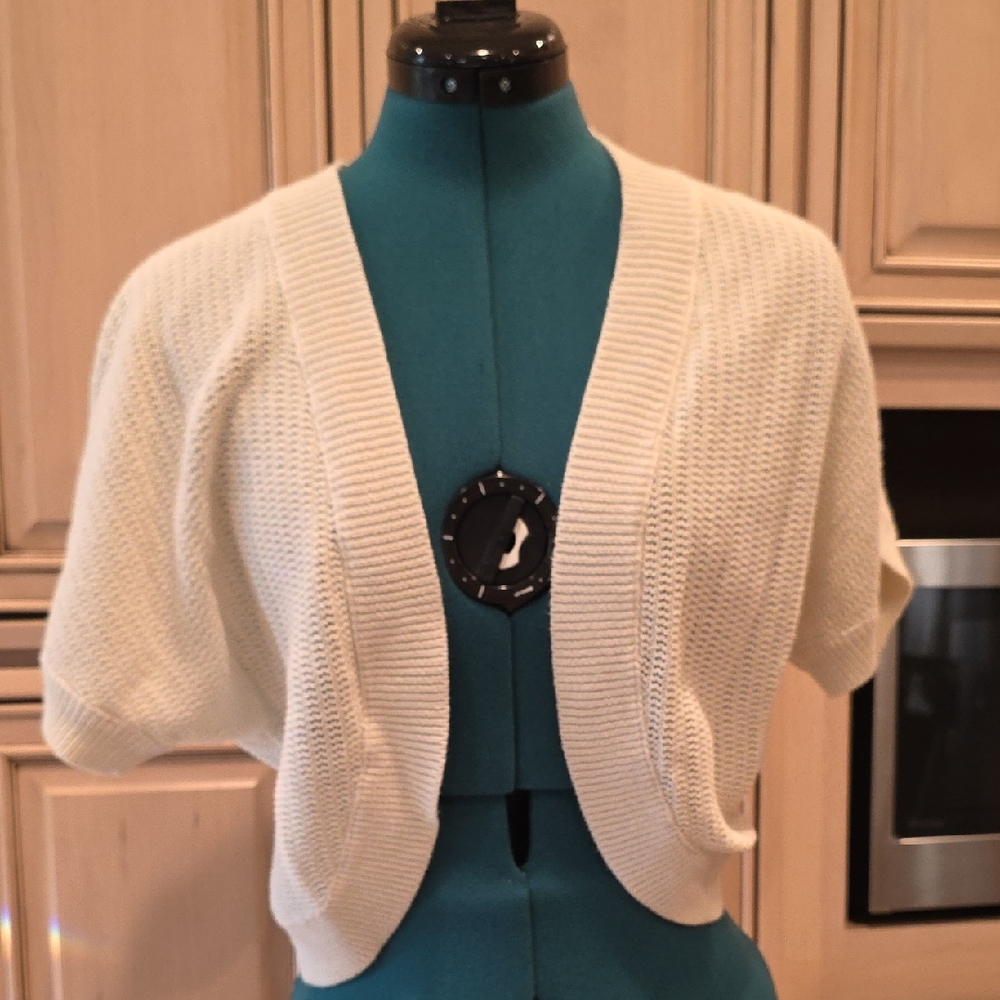 Ann Taylor Ivory Open Front Cardigan - SZ M
